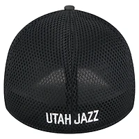 Casquette New Era 39THIRTY Flex noire Utah Jazz à motif camouflage subtil pour homme