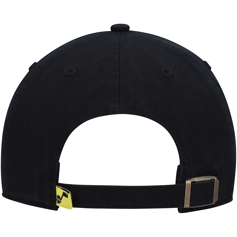 Casquette ajustable Utah Jazz Core Logo Clean Up noire pour homme, modèle 47