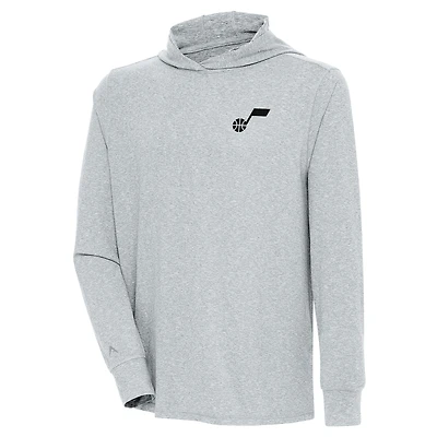 T-shirt à capuche manches longues pour homme, gris chiné, Utah Jazz Saga