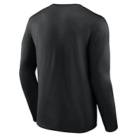 T-shirt à manches longues noir pour homme avec logo principal des Utah Jazz