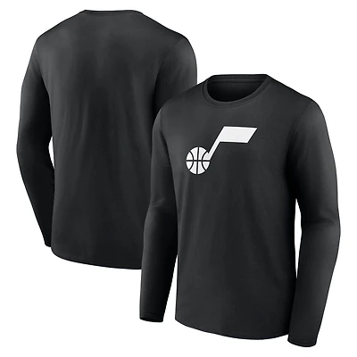 Men's  Black Utah Jazz Primary Logo Long Sleeve T-Shirt