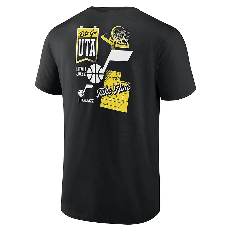 Men's Black Utah Jazz Split Zone T-Shirt