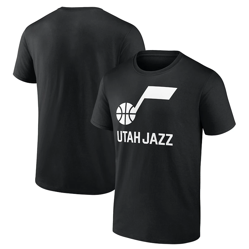 T-shirt noir pour homme avec logo Utah Jazz