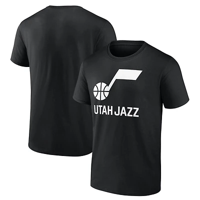 T-shirt noir pour homme avec logo Utah Jazz