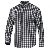 Men's Columbia Black Utah Jazz Super Tamiami Omni-Shade Long Sleeve Button-Down Shirt