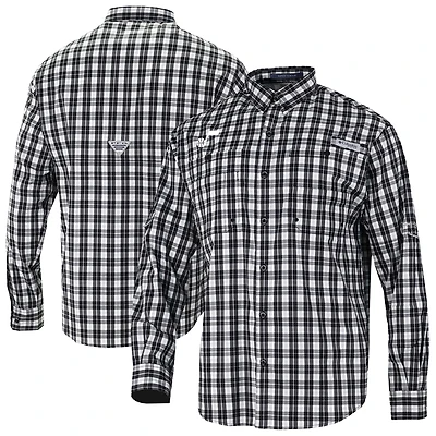 Men's Columbia Black Utah Jazz Super Tamiami Omni-Shade Long Sleeve Button-Down Shirt
