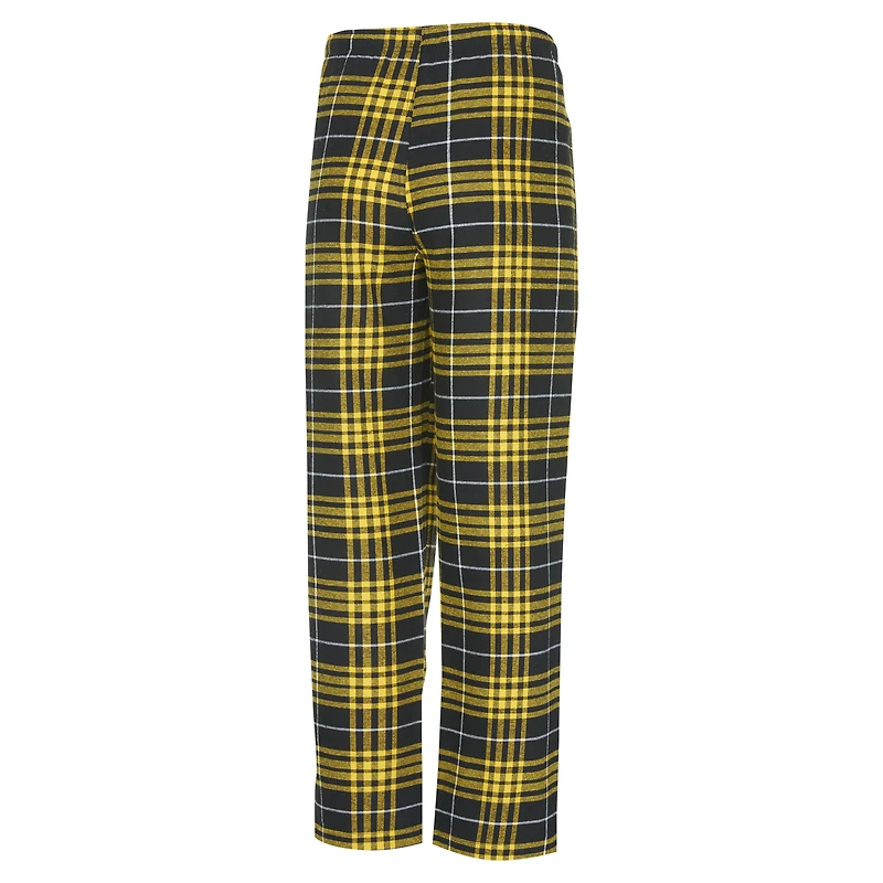 Ensemble de nuit pour homme Concepts Sport noir/or avec t-shirt et pantalon en flanelle Utah Jazz Vector