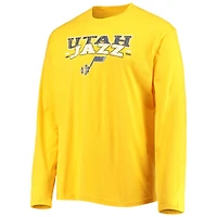 Ensemble de nuit pour homme Concepts Sport bleu marine/doré avec haut à manches longues et pantalon Utah Jazz