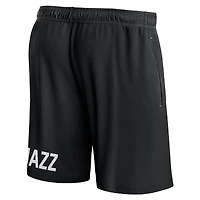 Short en maille à lancer franc Fanatics noir Utah Jazz pour hommes