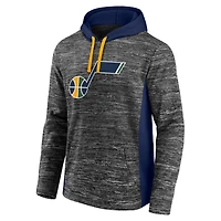 Men's Fanatics Charcoal Utah Jazz Instant Replay Colorblock - Pullover Hoodie