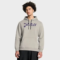 Men's Fanatics Off White Utah Jazz Crossover Collection Blocked Shot Premium Pullover Hoodie