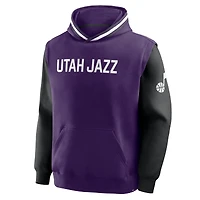 Sweat à capuche Fanatics violet/noir pour homme Utah Jazz Half Court Shot Clock Fastbreak