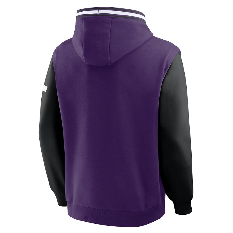 Men's Fanatics Purple/Black Utah Jazz Half Court Shot Clock Fastbreak Hoodie