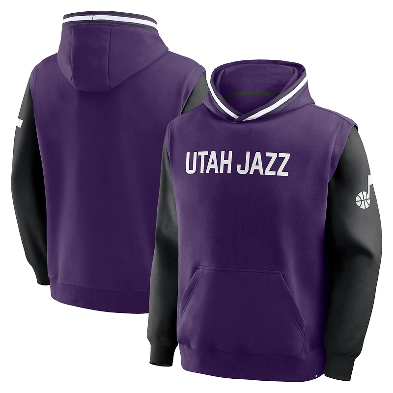 Men's Fanatics  Purple/Black Utah Jazz Half Court Shot Clock Fastbreak Hoodie