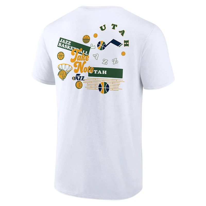 T-shirt blanc Utah Jazz Street Collective Fanatics pour hommes