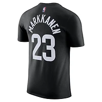 T-shirt Jordan Brand Lauri Markkanen noir pour homme, édition Statement, avec nom et numéro des Utah Jazz