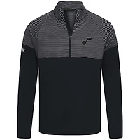 Haut à glissière quart de tour noir rayures classiques des Utah Jazz pour homme Levelwear