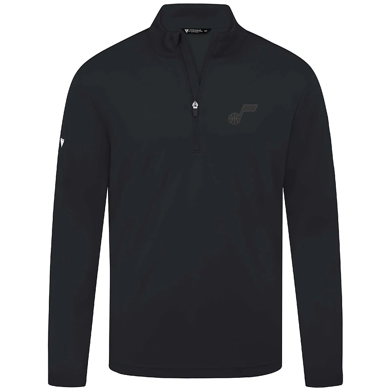Men's Levelwear Black Utah Jazz Heron Quarter-Zip Top
