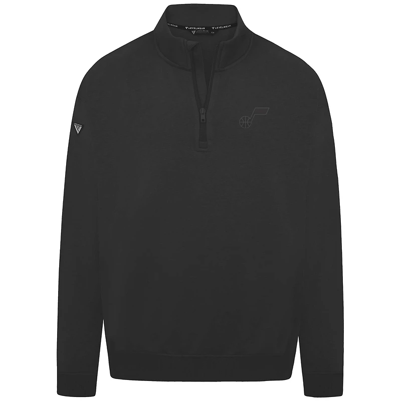Pull Murray noir à fermeture éclair quart de tour pour homme Levelwear des Utah Jazz