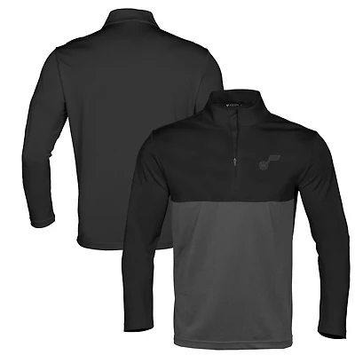 Men's Levelwear Black Utah Jazz Pursue Quarter-Zip Top