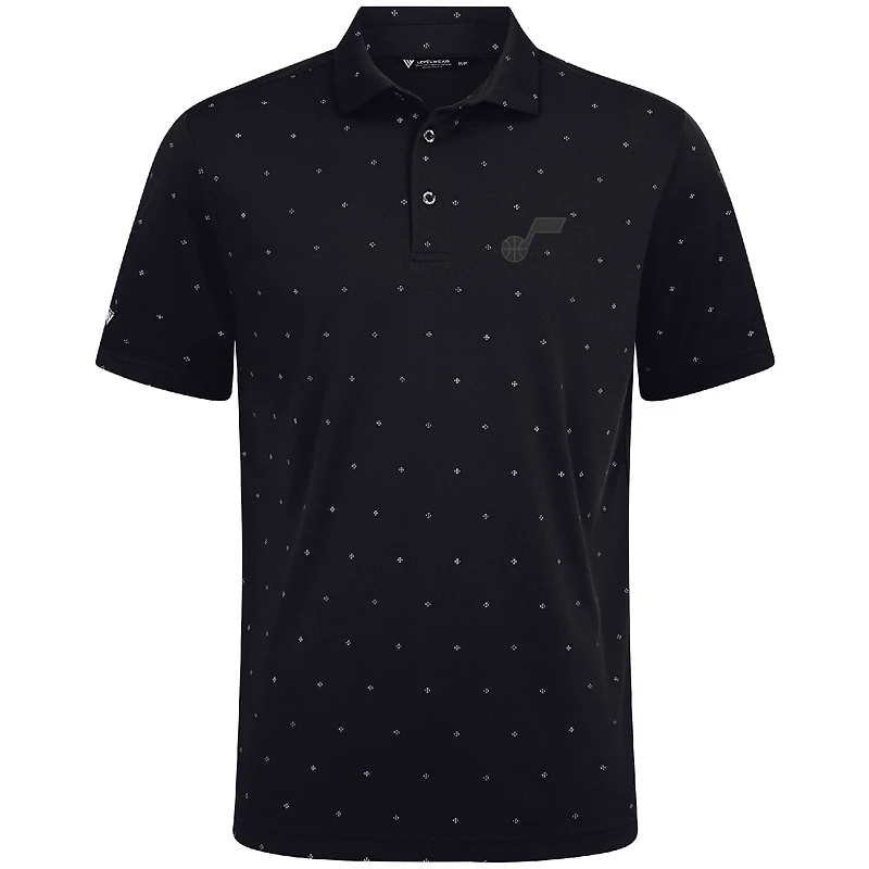 Polo Vision noir Levelwear pour homme des Utah Jazz