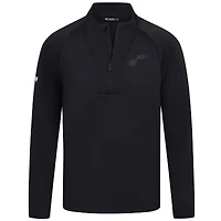 Haut de volley noir Levelwear pour homme, zippé en quart tour, Utah Jazz