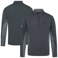 Men's Levelwear Heather Black Utah Jazz Waffle Insignia 2.0 Quarter-Zip Top