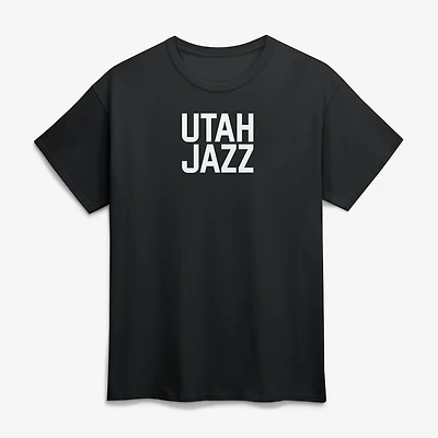Men's Logo Athletic Black Utah Jazz Wordmark T-Shirt