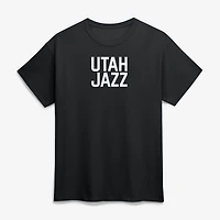 Men's Logo Athletic Black Utah Jazz Wordmark T-Shirt