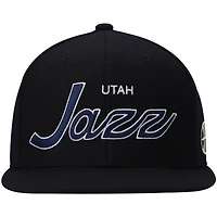 Men's Mitchell & Ness Black Utah Jazz Hardwood Classics Script 2.0 Snapback Hat