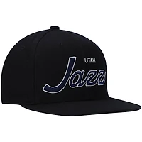 Casquette Snapback Utah Jazz Hardwood Classics Script 2.0 noire Mitchell & Ness pour homme