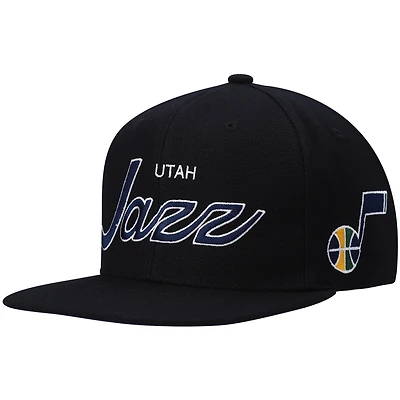 Casquette snapback Mitchell & Ness Hardwood Classics Script 2.0 noire pour homme
