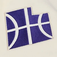 Sweat à capuche en polaire premium Mitchell & Ness crème Utah Jazz Hardwood Classics pour homme