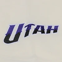 T-shirt premium Mitchell & Ness crème Utah Jazz Hardwood Classics à coutures chaîne pour homme