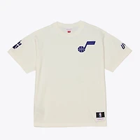 T-shirt premium Mitchell & Ness crème Utah Jazz Hardwood Classics à coutures chaîne pour homme