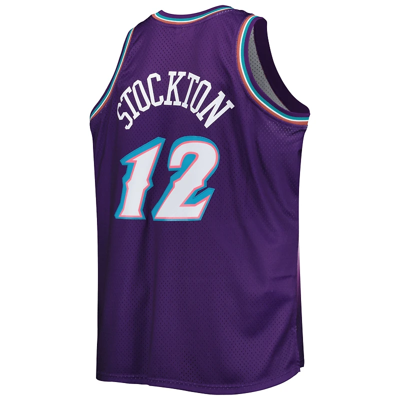 Maillot Homme Mitchell & Ness John Stockton Violet Utah Jazz Big Tall Hardwood Classics 1996/97 Swingman