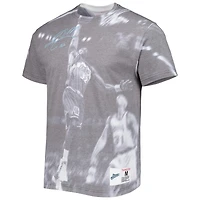 T-shirt pour homme Mitchell & Ness Karl Malone gris chiné Utah Jazz au-dessus du bord