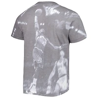 T-shirt pour homme Mitchell & Ness Karl Malone gris chiné Utah Jazz au-dessus du bord