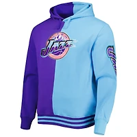Sweat à capuche pour homme Mitchell & Ness Utah Jazz Hardwood Classics Split violet/turquoise