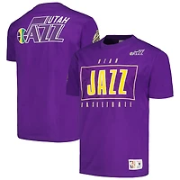 Men's Mitchell & Ness Purple Utah Jazz Hardwood Classics Team OG 2.0 Premium Vintage Logo T-Shirt