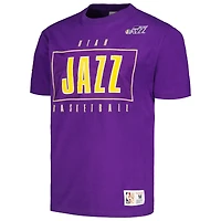 Men's Mitchell & Ness Purple Utah Jazz Hardwood Classics Team OG 2.0 Premium Vintage Logo T-Shirt