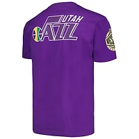 Men's Mitchell & Ness Purple Utah Jazz Hardwood Classics Team OG 2.0 Premium Vintage Logo T-Shirt