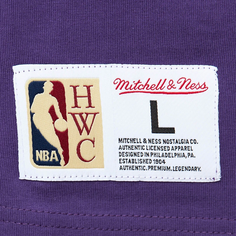 Men's Mitchell & Ness Purple Utah Jazz Hardwood Classics Team OG 2.0 Premium Vintage Logo T-Shirt