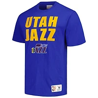 T-shirt flammé légendaire pour homme Mitchell & Ness Royal Utah Jazz Hardwood Classics
