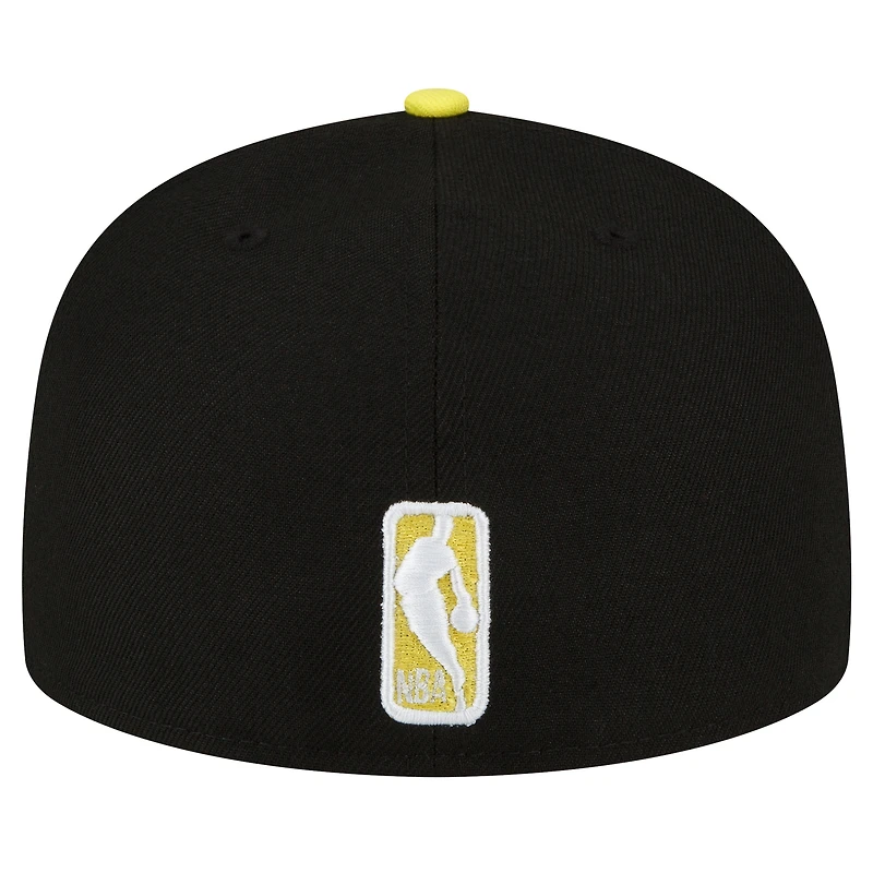 Men's New Era Black/Yellow Utah Jazz 2-Tone 59FIFTY Fitted Hat
