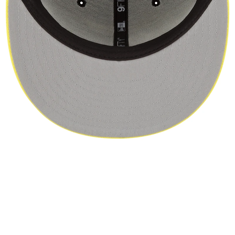 Men's New Era Black/Yellow Utah Jazz Official Team Color 2Tone 9FIFTY Snapback Hat