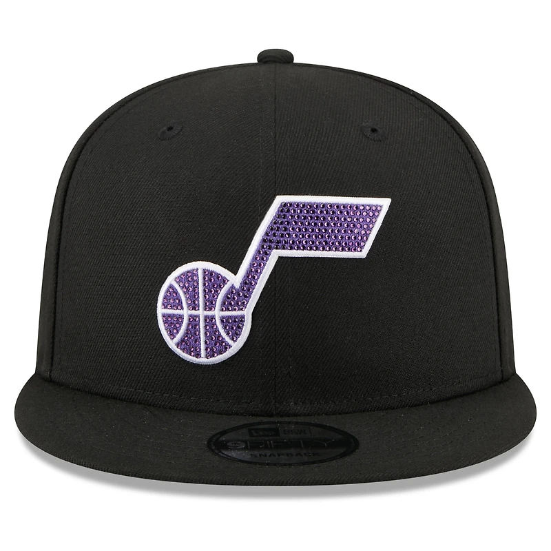 Casquette snapback New Era noire Utah Jazz 2026 NBA Draft Crystal 9FIFTY pour homme