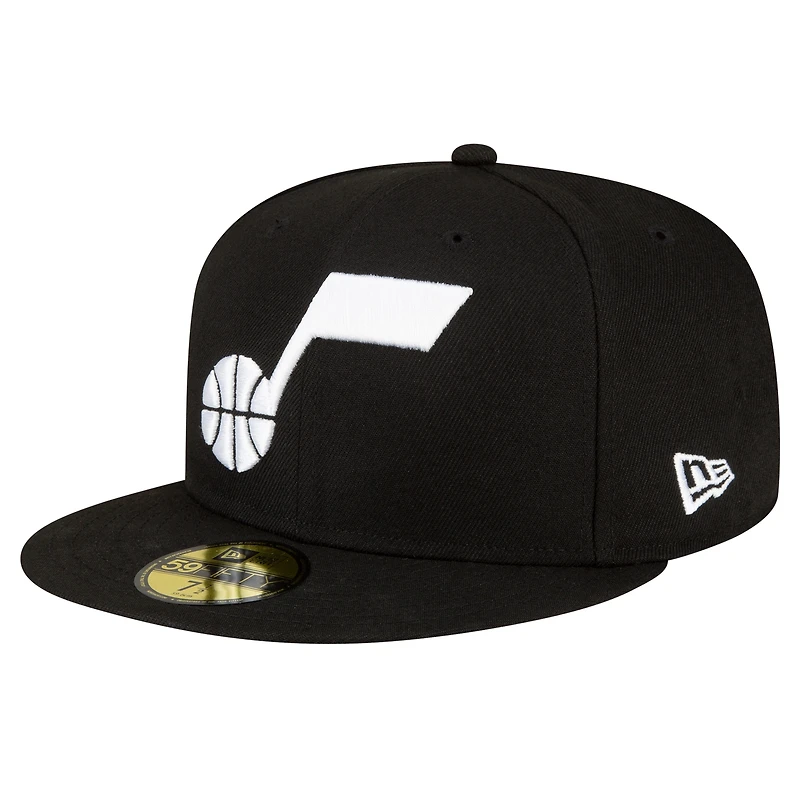 Casquette ajustée Utah Jazz 59FIFTY New Era noire pour hommes