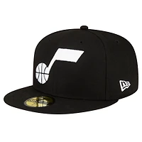 Casquette ajustée Utah Jazz 59FIFTY New Era noire pour hommes