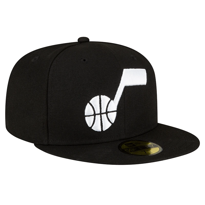 Men's New Era Black Utah Jazz 59FIFTY Fitted Hat